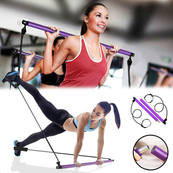 Pilates Stick with Resistance Bands Workout set