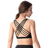 Cross Back Padded Yoga Gym Fitness Workout Top for Women