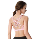 Cross Back Padded Yoga Gym Fitness Workout Top for Women
