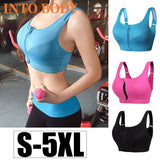 Of Women's Sports Bra Gathered Without Steel Ring Yoga Running Vest Fitness Front Zipper Sexy Shockproof Underwear Plus Size